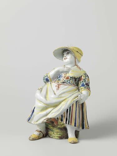 Chocoladekan van faience by anonymous