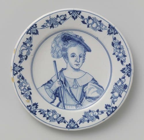 Dish with a Portrait of Prince William III as a Child by anonymous