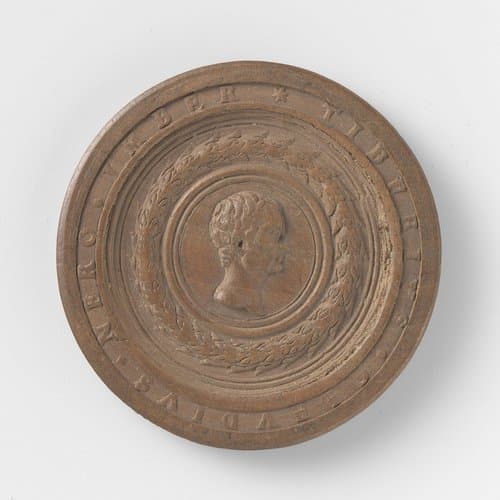 Helft van damschijf met portret: Tiberius Claudius Nero Germanicus by Unknown Artist
