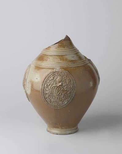Fragment of a jug with coats of arms and horizontal borders by anonymous