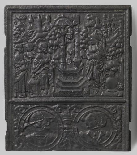 Kachelplaat met Christus en de Samaritaanse vrouw by unknown