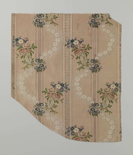 Fragment veelkleurig zijdeweefsel by anonymous