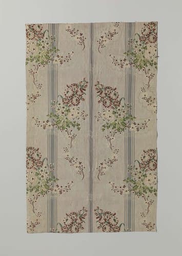 Fragment veelkleurig zijdeweefsel by anonymous
