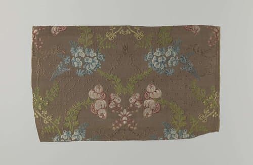Fragment veelkleurig zijdeweefsel by anonymous