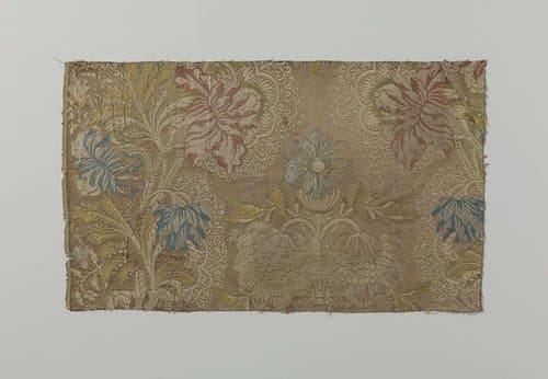 Fragment veelkleurig, complex zijdeweefsel by anonymous