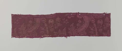 Fragment rood zijdedamast by anonymous
