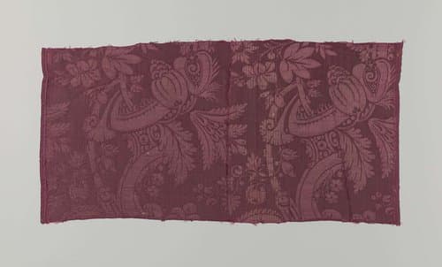Fragment rood zijdedamast by anonymous