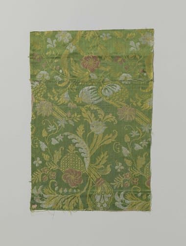 Fragment veelkleurig zijdesatijn by anonymous