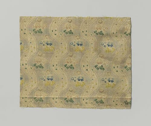 Fragment veelkleurig zijdelampas by anonymous