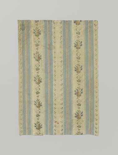 Fragment veelkleurig, gestreept zijden pekin by anonymous