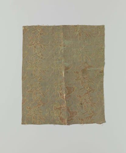 Fragment veelkleurige gebrocheerde zijde by Unknown Artist