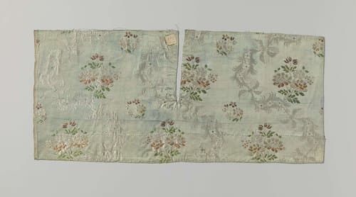 Fragment veelkleurig zijdesatijn by anonymous