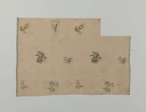 Fragment veelkleurige gebrocheerde zijde by Unknown Artist