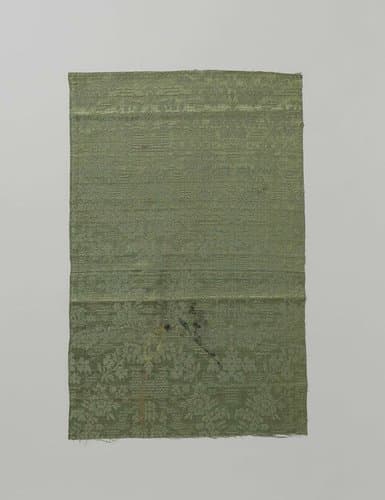 Fragment groen zijdedamast by Unknown Artist