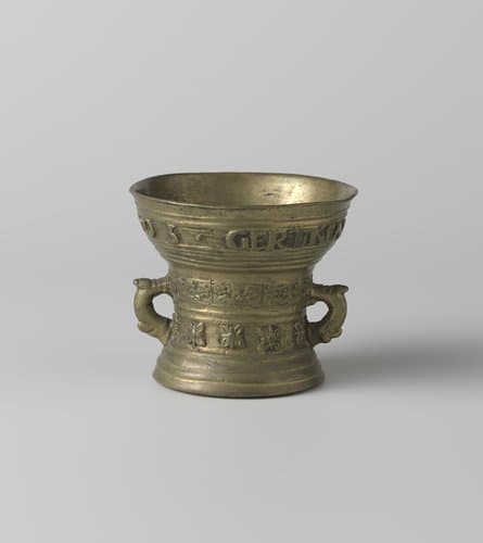Vijzel met opschrift GERTKEN WLFFERS Ao 1605 by Hendrick Wegewart