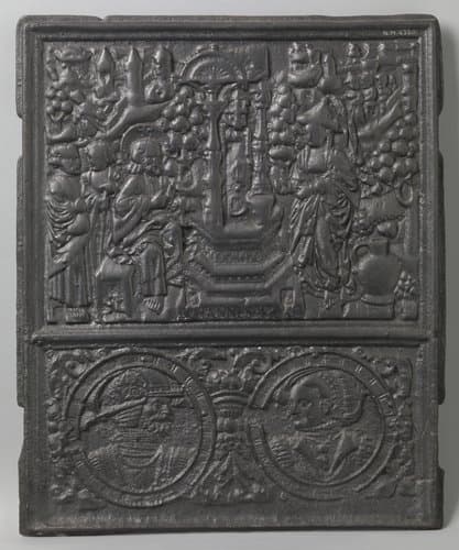 Kachelplaat met Christus en de Samaritaanse vrouw by unknown