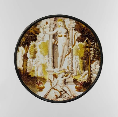 Ruit met Tuin der Liefde (Venus en Amor) by anonymous