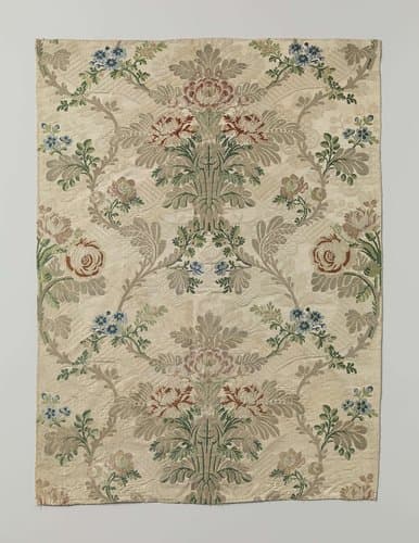 Fragment veelkleurige gebrocheerde zijde by Unknown Artist