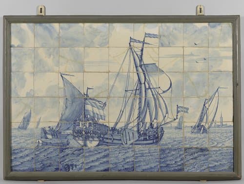 Tegeltableau met een zeegezicht