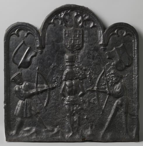 Haardplaat met de heilige Sebastiaan by anonymous