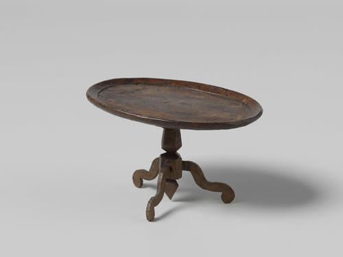 Tafel met ovaal blad, op zeshoekige balusterstam by anonymous