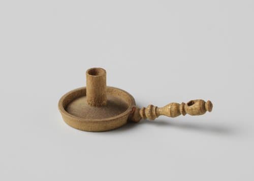 Blaker, gedraaid van hout, met geprofileerd handvat by anonymous