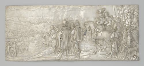 Veldheer Ambrogio Spinola tijdens de slag bij Casale tegen de Franse generaal de Toiras in 1630 tijdens de strijd om de erfopvolging te Mantua