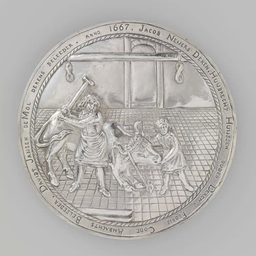 Gildeschild van gedreven zilver by anonymous