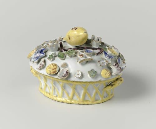 Bakje van een botervloot, van faience