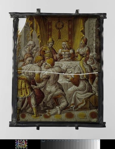 Ruit met het bruiloftsmaal van Esther by anonymous