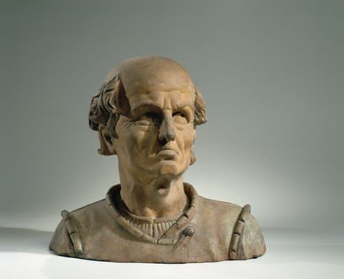 Borstbeeld van een kaalhoofdige man (stijl begin 17e eeuw) by Unknown Artist
