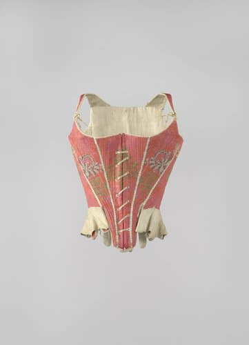 Corset overtrokken met een ceriserood wollen weefsel by anonymous