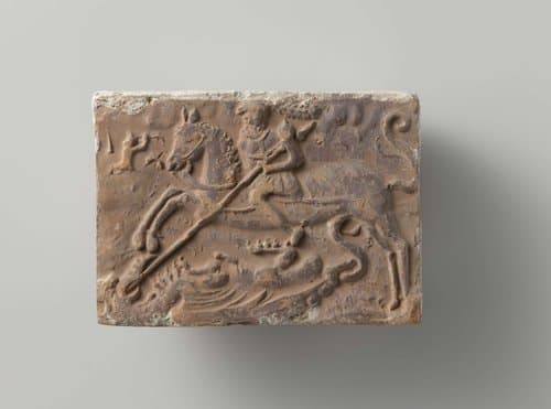 Haardsteen met voorstelling van Sint Joris te paard by anonymous; anonymous