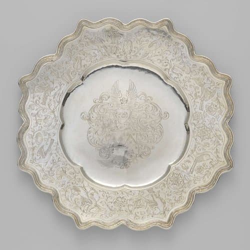 Schaal met de wapens van Caspar Hendrik Schickhart en Judith ter Welberg by Claes Hansen