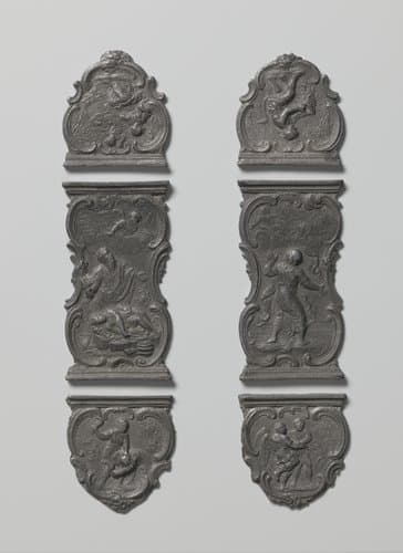 Modellen voor klampen en beugels van boeksloten met voorstellingen uit het Oude Testament by anonymous