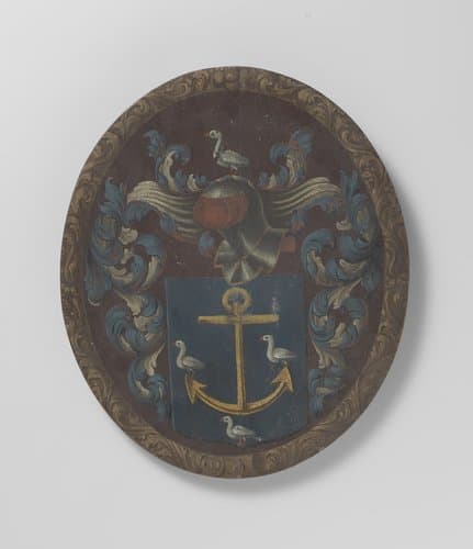 Wapenbord met gouden anker by anonymous