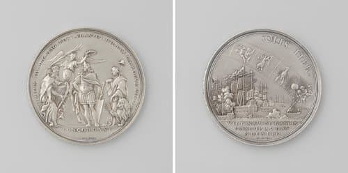 Zeeslag bij Kaap La Hogue by Philipp Heinrich Müller