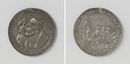 Johan de Standvastige, keurvorst van Saksen en zijn zoon Johan Frederik de Grootmoedige by David Enderlein