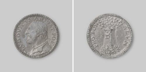 Ter ere van de dichter Lodovico Ariosto by Pastorino di Giovan Michele de'Pastorini