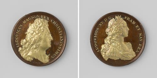 Ter ere van Lodewijk XIV, koning van Frankrijk en zijn opvolger Lodewijk XV by Jean Mauger