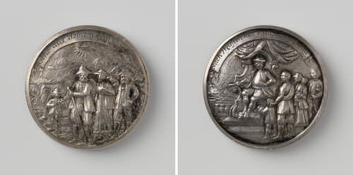 Opname der Salzburger emigranten in Pruisen by Abraham Remshard (I)
