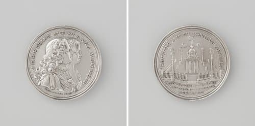 Vuurwerk bij de aankomst van Willem IV en prinses Anna van Engeland te Leeuwarden by Martinus Holtzhey