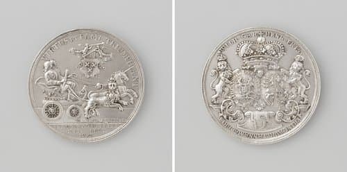 Inhuldiging van de prins en prinses van Oranje tot heer en Vrouwe van de Baronie van Breda by Nicolaas van Swinderen
