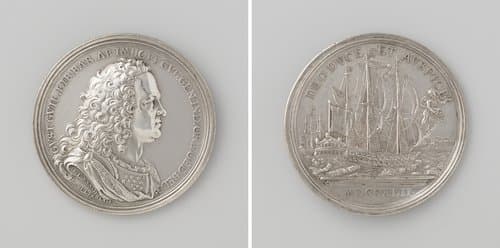 Gustaaf Willem, vrijheer van Imhoff, gouverneur-generaal van Nederlands-Indië vertrekt uit Amsterdam by Martinus Holtzhey