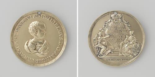 Geboorte van prins Willem, zoon van Willem IV en Anna van Hannover by Nicolaas van Swinderen