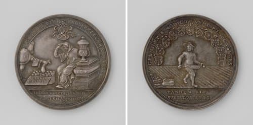 Oprichting van de weduwebeurs in Holland by Nicolaas van Swinderen