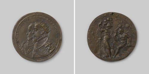 Maximiliaan en Maria, koning en koningin van Bohemen by Leone Leoni