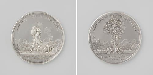 Overwinning van Ferdinand van Brunswijk-Wolfenbuttel op de Fransen bij Minden by Johan George Holtzhey