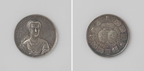 Maria Louise, prinses van Oranje-Nassau, penning haar aangeboden door het kwartier der Friese steden bij het ten tweede male aanvaarden van het stadhouderlijk bewind over Friesland by Nicolaas van Swinderen