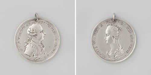 Huwelijk van Willem V met Wilhelmina Frederica Sophia van Pruisen te Berlijn by Johan George Holtzhey